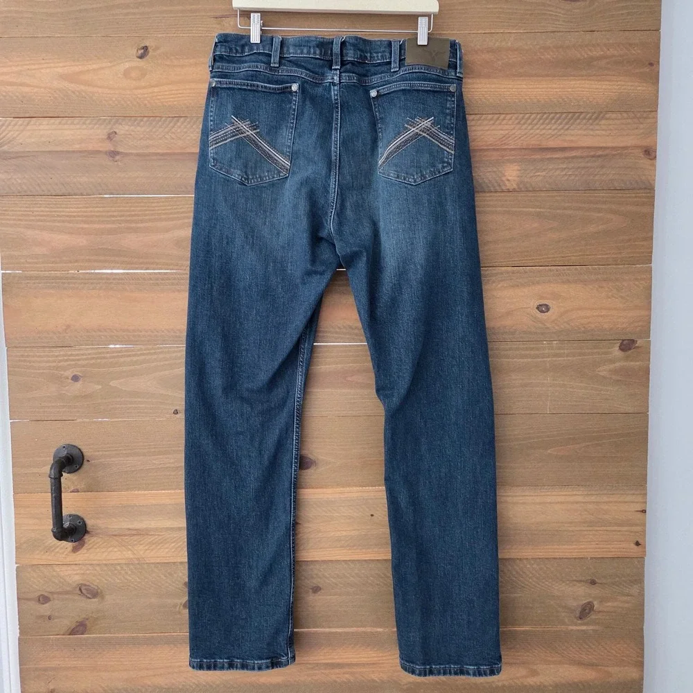 Wrangler 20X Jeans Dark Blue Straight Leg Western Denim Mens 36x34